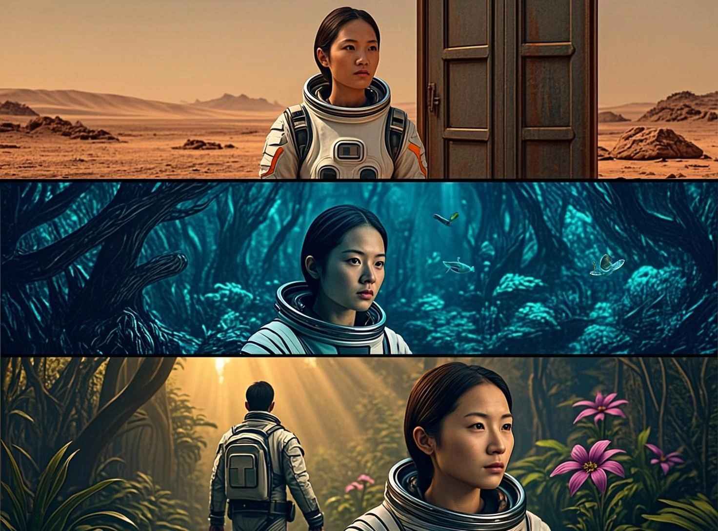 GLM-Image — Astronauta — 3 paneles